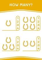 How many of Horseshoe, game for children. Vector illustration, printable worksheet