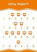 How many of Leprechaun beard, game for children. Vector illustration, printable worksheet
