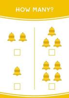 How many of Bell, game for children. Vector illustration, printable worksheet