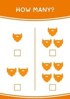 How many of Leprechaun beard, game for children. Vector illustration, printable worksheet