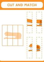 Cut and match parts of Stapler, game for children. Vector illustration, printable worksheet