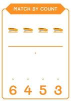 Match by count of Stapler, game for children. Vector illustration, printable worksheet