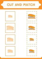 Cut and match parts of Stapler, game for children. Vector illustration, printable worksheet