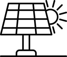 icono de esquema de panel solar vector