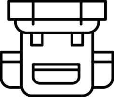 Backpack Outline Icon vector