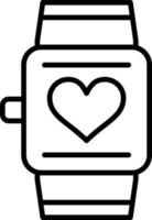 icono de contorno de reloj inteligente vector