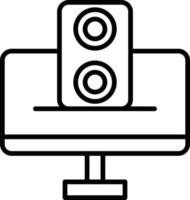 icono de contorno de altavoz vector