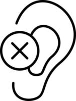 Deaf Outline Icon vector