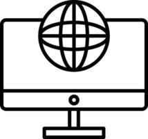 Lcd Globe Outline Icon vector