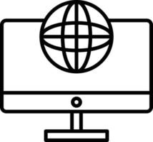 Lcd Globe Outline Icon vector