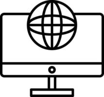 icono de contorno de globo lcd vector