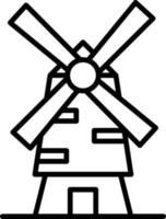 Windmill Outline Icon vector