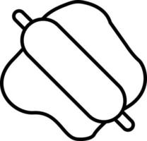 Rolling Pin Outline Icon vector