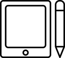 Graphic Tablet Outline Icon vector