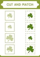 Cut and match parts of Clover, game for children. Vector illustration, printable worksheet