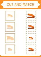 Cut and match parts of Stapler, game for children. Vector illustration, printable worksheet