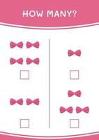 How many of Ribbon, game for children. Vector illustration, printable worksheet