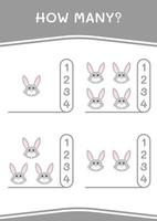 How many of Rabbit, game for children. Vector illustration, printable worksheet