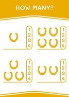 How many of Horseshoe, game for children. Vector illustration, printable worksheet