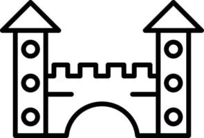 Toy Castle Outline Icon vector