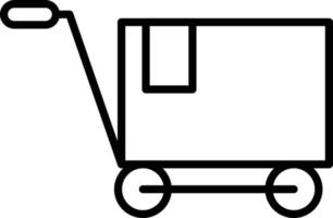 icono de contorno de carrito de compras vector