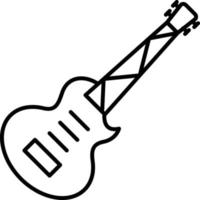 Electric Guitar Outline Icon vector