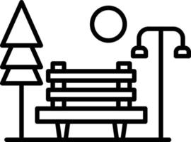 Bench Outline Icon vector
