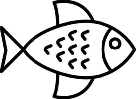 icono de contorno de pescado vector