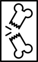 Broken Bone Outline Icon vector