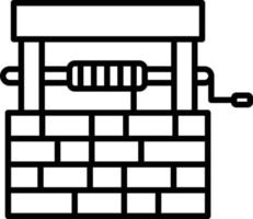 icono de contorno de pozo de agua vector