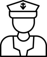 Captain Outline Icon vector