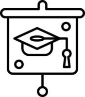 icono de esquema de presentación de graduación vector