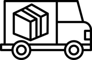 icono de esquema de furgoneta de envío vector