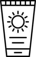 Sun Cream Outline Icon vector