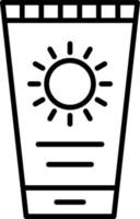 icono de contorno de crema solar vector