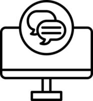 Chat Lcd Outline Icon vector