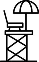 icono de esquema de silla de salvavidas vector