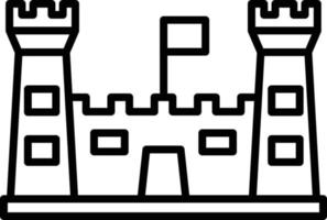 icono de contorno de castillo de arena vector