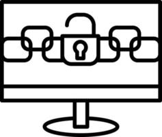 Unlock Outline Icon vector
