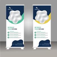 plantilla de diseño de banner enrollable, banner x moderno vector