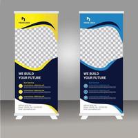 Roll up  banner design template, modern x-banner design vector