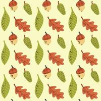 Forest pattern leaves acorn vector