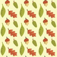 Forest pattern leaves acorn vector