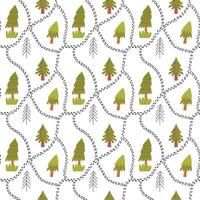 Tree and trail pattern vector