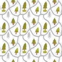 Tree and trail pattern vector