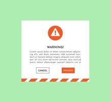 Modern Warning Pop Up Notification Template vector