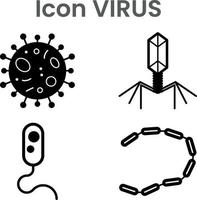 Icon packs of parasite or virus or bacteria or microorganism vector