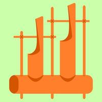 angklung es uno de los instrumentos musicales tradicionales de indonesia. angklung es un instrumento musical que se toca agitando. vector