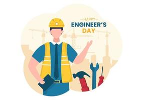 feliz día del ingeniero ilustración conmemorativa para ingeniero vector