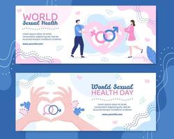 World Sexual Health Day Banner Template Flat Cartoon Background Vector Illustration